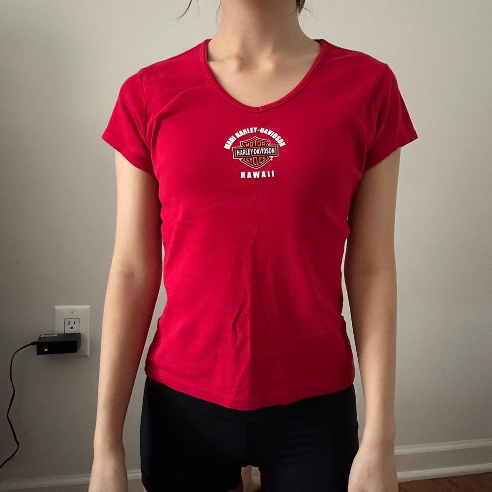 Vintage Maui Harley Davidson Red T-shirt